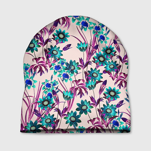 Шапка Цветы Летние Фиолетовые Рудбеки / 3D-принт – фото 1