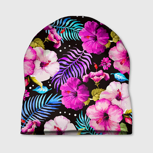 Шапка Floral pattern Summer night Fashion trend / 3D-принт – фото 1