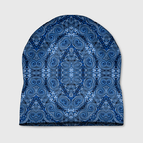 Шапка Gray blue ethnic arabic ornament / 3D-принт – фото 1