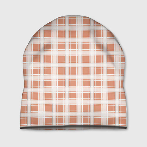 Шапка Light beige plaid fashionable checkered pattern / 3D-принт – фото 1