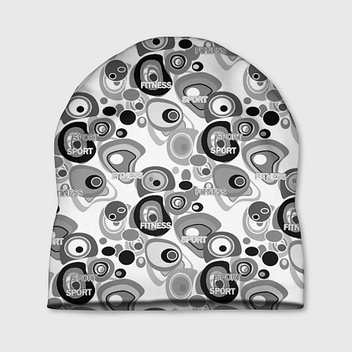 Шапка Black and white sport pattern / 3D-принт – фото 1