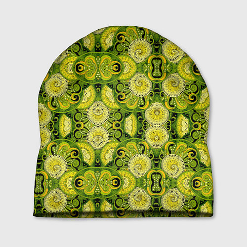 Шапка Зеленые узоры: волны абстракции / 3D-принт – фото 1