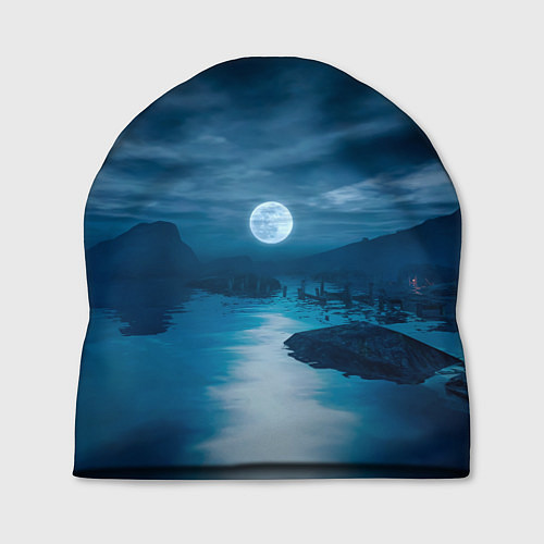 Шапка Пейзаж озера, берега и луны - Dear Esther / 3D-принт – фото 1
