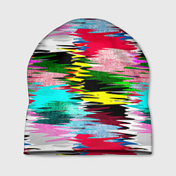Шапка Абстрактный многоцветный неоновый узор, цвет: 3D-принт