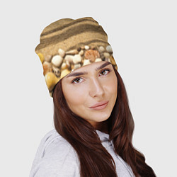 Шапка Ракушки на песчаном берегу, цвет: 3D-принт — фото 2