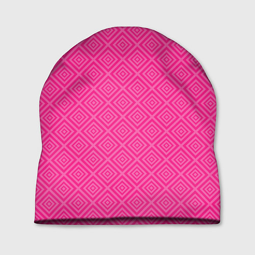 Шапка Розовый орнамент из квадратиков / 3D-принт – фото 1