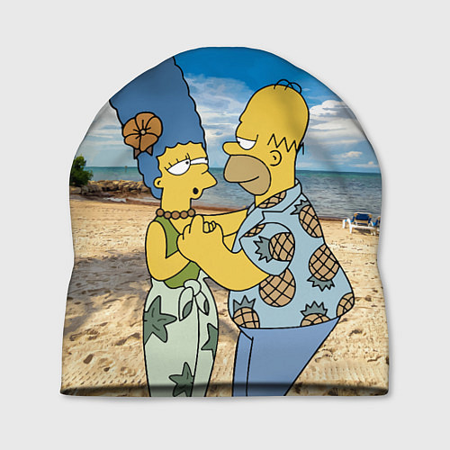 Шапка Гомер Симпсон танцует с Мардж на пляже / 3D-принт – фото 1