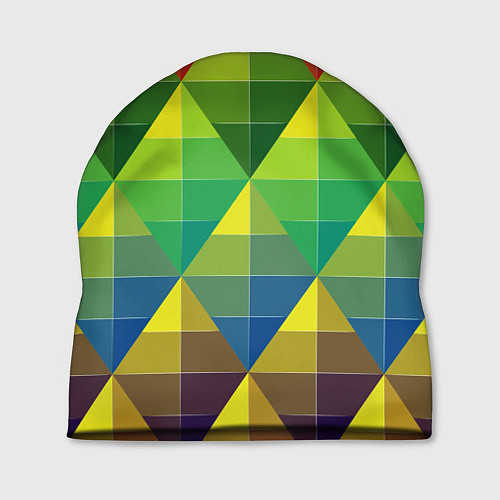 Шапка Узор из разноцветных фигур / 3D-принт – фото 1