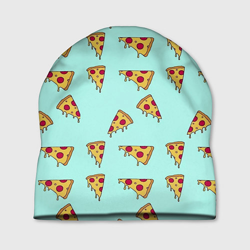 Шапка Куски пиццы на голубом фоне / 3D-принт – фото 1