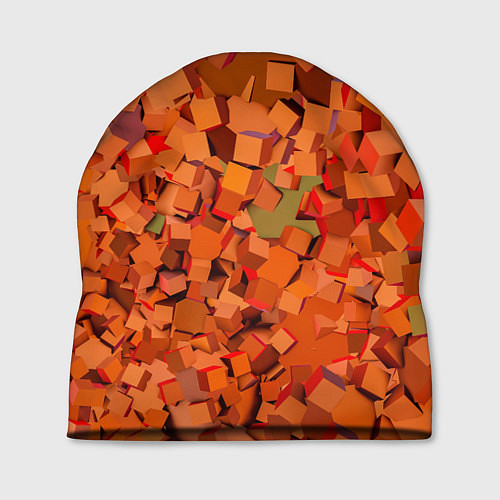 Шапка Оранжевые кубы в абстракции / 3D-принт – фото 1