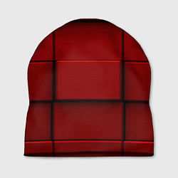Шапка Абстрактная красные кубики-стена, цвет: 3D-принт