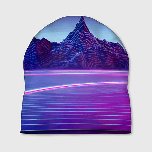 Шапка Neon mountains - Vaporwave / 3D-принт – фото 1