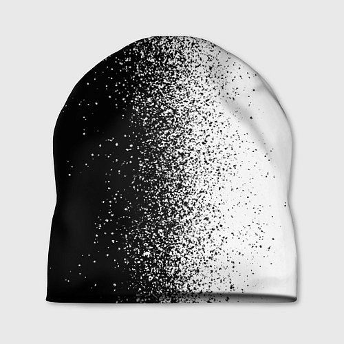 Шапка Брызги красок - Черно-белый / 3D-принт – фото 1