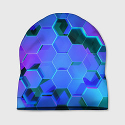 Шапка Синие неоновые плиты, цвет: 3D-принт