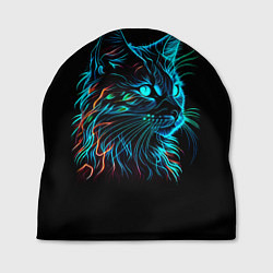 Шапка Неоновый котик, цвет: 3D-принт