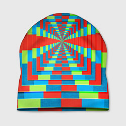 Шапка Разноцветный туннель - оптическая иллюзия, цвет: 3D-принт