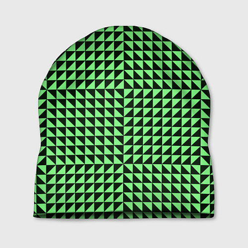 Шапка Чёрно-зелёная оптическая иллюзия / 3D-принт – фото 1
