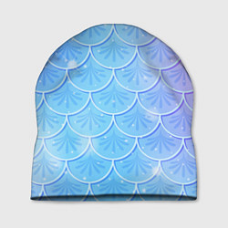 Шапка Голубая чешуя русалки - паттерн, цвет: 3D-принт
