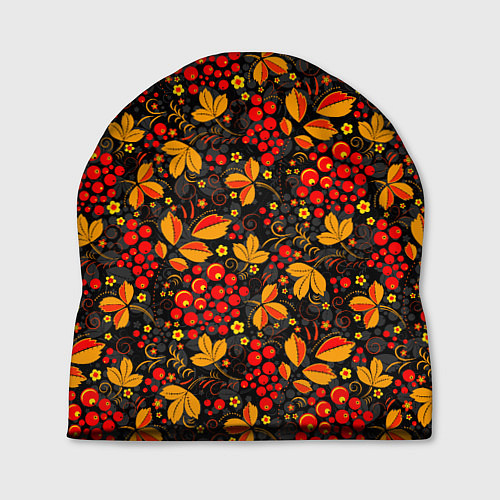 Шапка Красная рябина хохломой / 3D-принт – фото 1
