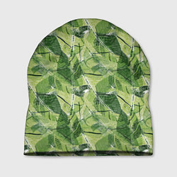 Шапка Милитари листья крупные, цвет: 3D-принт