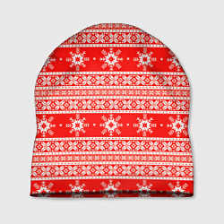 Шапка New Year snowflake pattern