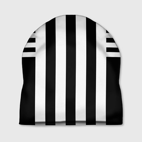 Шапка Черно белый узор в полоску / 3D-принт – фото 1