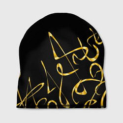 Шапка Золотая каллиграфия на черном фоне, цвет: 3D-принт