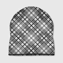 Шапка Черно белый узор в косую клетку, цвет: 3D-принт