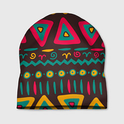 Шапка Разнообразный узор - треугольники, линии и круги, цвет: 3D-принт