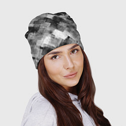Шапка Полоски белые и чёрные, цвет: 3D-принт — фото 2