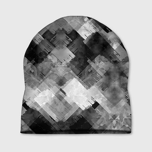 Шапка Полоски белые и чёрные / 3D-принт – фото 1