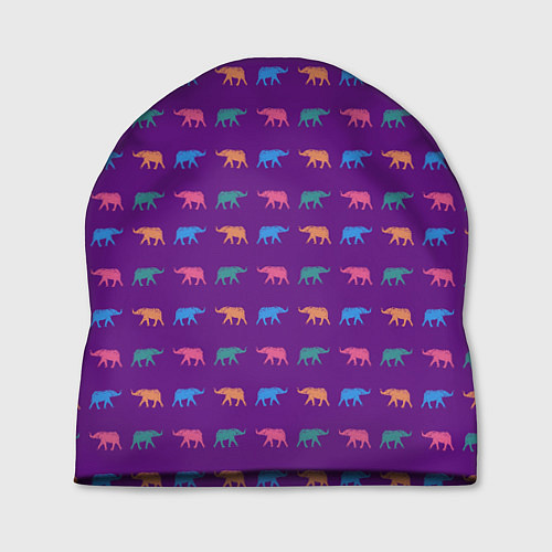 Шапка Разноцветные слоны / 3D-принт – фото 1