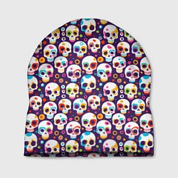 Шапка Черепа абстрактный многоцветный узор