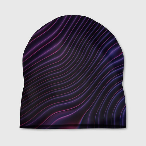 Шапка Фиолетово-синяя волнообразная абстракция / 3D-принт – фото 1