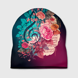 Шапка Цветы и музыкальная нота, цвет: 3D-принт