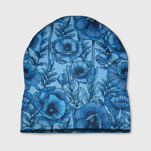 Шапка Синие цветы / 3D-принт – фото 1