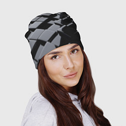 Шапка Карбоновые грани черные, цвет: 3D-принт — фото 2