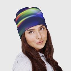 Шапка Разные абстрактные цветные свечения во тьме, цвет: 3D-принт — фото 2