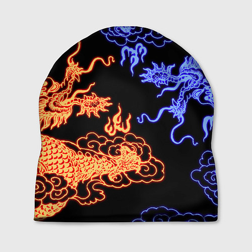 Шапка Парящие неоновые драконы / 3D-принт – фото 1