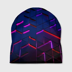 Шапка Неоновые треугольники с подсветкой, цвет: 3D-принт