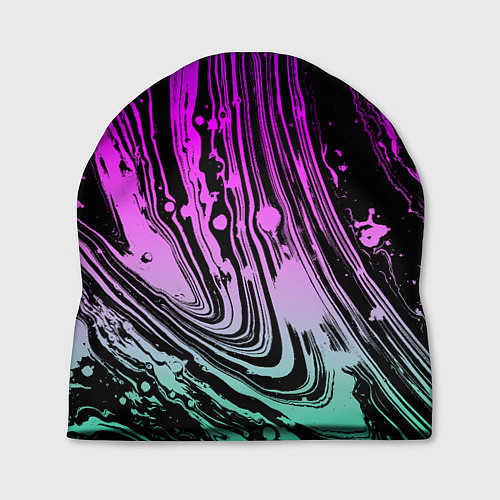 Шапка Неоновые цвета брызги краски гранжевая текстура / 3D-принт – фото 1