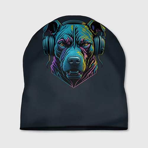 Шапка Питбуль в наушниках / 3D-принт – фото 1