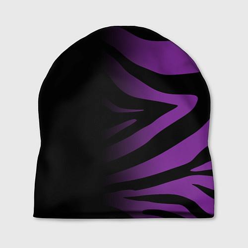 Шапка Фиолетовый с черными полосками зебры / 3D-принт – фото 1