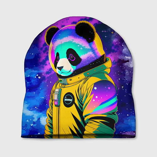 Шапка Панда-космонавт в космосе - неон / 3D-принт – фото 1