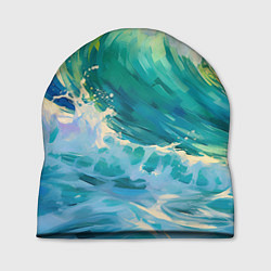 Шапка Нарисованные волны моря, цвет: 3D-принт