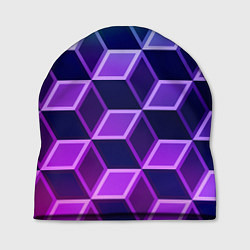 Шапка Неоновые кубы иллюзия, цвет: 3D-принт