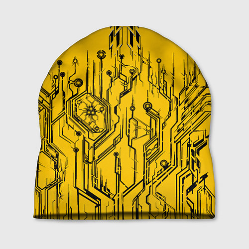 Шапка Киберпанк Yellow-Black / 3D-принт – фото 1