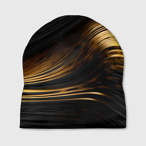 Шапка Black gold waves / 3D-принт – фото 1