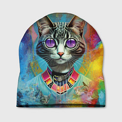 Шапка Cat fashionista - neural network, цвет: 3D-принт