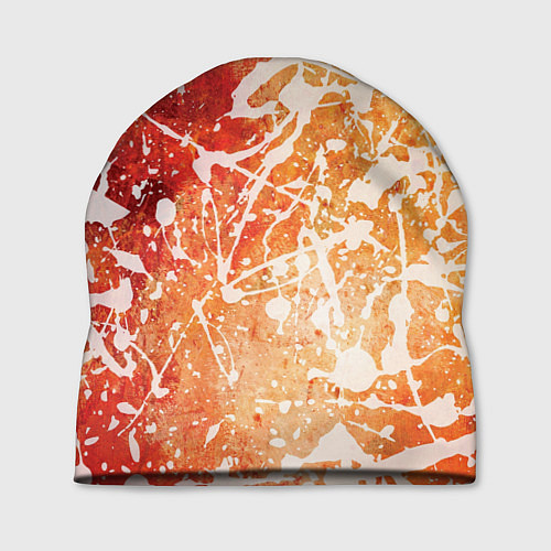 Шапка Текстура - White on orange / 3D-принт – фото 1